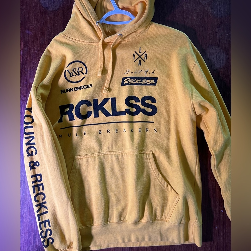 Yellow Young & Reckless hoodie L